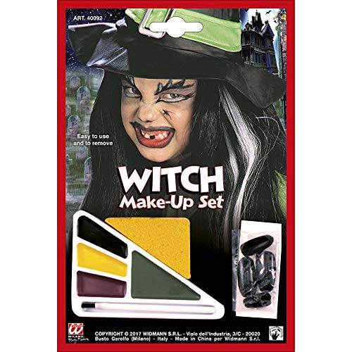 Widmann 40092 - Schminkset, Hexe, mit Fingernägel, Make up Set, Halloween, Mottoparty von W WIDMANN MILANO Party Fashion