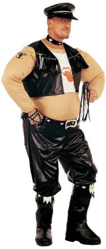 Widmann 4493M - Erwachsenenkostüm Biker, gepolstertes Kostüm mit Stiefelüberziehern, Gürtel, T-Shirt, Weste, Halsband und Hut, Einheitsgröße Widmann 4493M - Erwachsenenkostüm Biker, gepolstertes Kostüm mit Stiefelüberziehern, Gürtel, T-Shirt, Weste, Halsband und Hut, Einheitsgröße von W WIDMANN MILANO Party Fashion