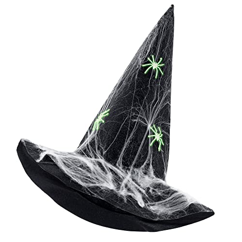 Widmann 5158R - Hexenhut mit Spinnenweben und Spinnen, aus Filz, Hut, Kopfschmuck, Accessoire, Karneval, Mottoparty, Halloween von WIDMANN MILANO PARTY FASHION
