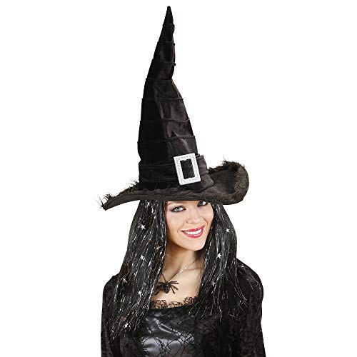 W WIDMANN MILANO Party Fashion 5499H - Hexenhut mit Schnalle, Schwarz, aus Samt, Hut, Kopfschmuck, Accessoire, Mottoparty, Karneval, Halloween W WIDMANN MILANO Party Fashion 5499H - Hexenhut mit Schnalle, Schwarz, aus Samt, Hut, Kopfschmuck, Accessoire, Mottoparty, Karneval, Halloween von W WIDMANN MILANO Party Fashion