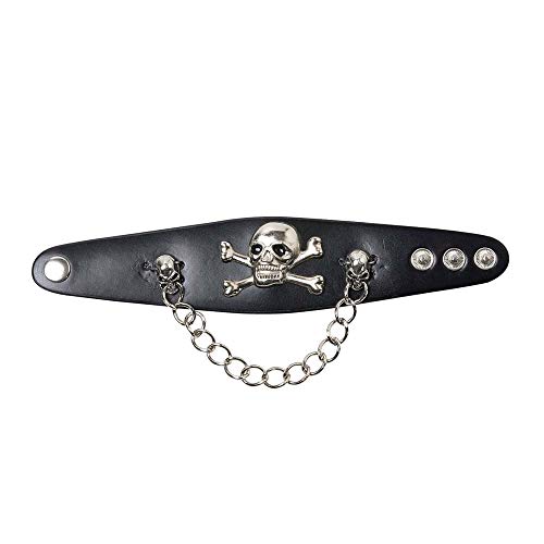 Widmann 6957S - Armband mit Totenkopf, mit Druckknöpfen, Lederlook mit Metallkette und Totenkopf, Rocker, Punk, Biker, Accessoire, Karneval Widmann 6957S - Armband mit Totenkopf, mit Druckknöpfen, Lederlook mit Metallkette und Totenkopf, Rocker, Punk, Biker, Accessoire, Karneval von W WIDMANN