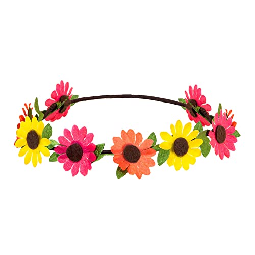 W WIDMANN MILANO Party Fashion 75705 - Buntes Blumenstirnband, Mehrfarbig, One Size, Hippie, Blumenkind, Kopfschmuck, Kostüm, Accessoire, Karneval, Mottoparty von W WIDMANN MILANO Party Fashion