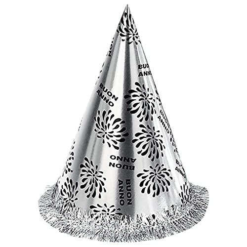 Widmann 7979E - Partyhut Buon Anno, Silber, 1 Stück, Schwarz/Silber, ca. 28 cm, italienischer Text und Feuerwerk, Frohes neues Jahr, Papp Hut, Silvester, Neujahr Widmann 7979E - Partyhut Buon Anno, Silber, 1 Stück, Schwarz/Silber, ca. 28 cm, italienischer Text und Feuerwerk, Frohes neues Jahr, Papp Hut, Silvester, Neujahr von W WIDMANN MILANO Party Fashion
