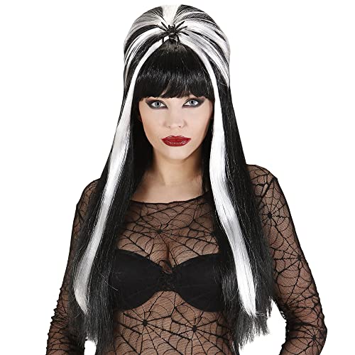 Widmann 9075S - Perücke Spiderella, schwarz-grau, mit Spinne, Halloween, Karneval, Mottoparty von W WIDMANN MILANO Party Fashion