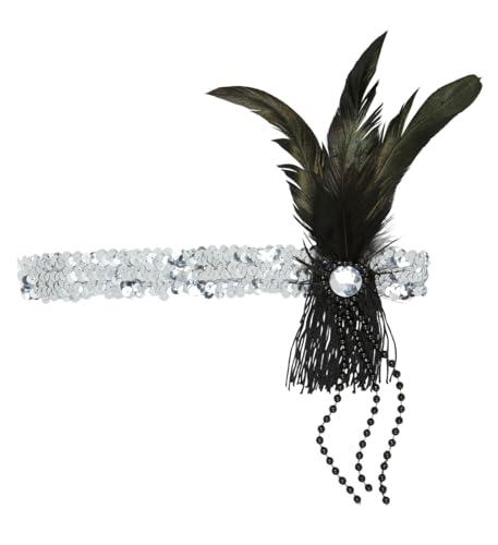 W WIDMANN MILANO Party Fashion - Stirnband mit Pailletten und Federn, Haarband 20er Jahre, Charleston, Accessoire von W WIDMANN MILANO Party Fashion