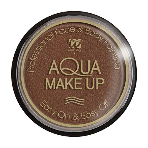 Widmann 9258C - Aqua Make-Up, Braun, in Schale, 30 g, Schminke, Karneval, Mottoparty, Halloween von WIDMANN MILANO PARTY FASHION