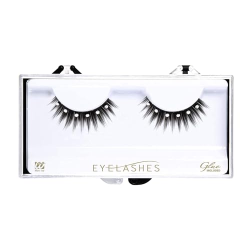 W WIDMANN MILANO Party Fashion 9849S - Künstliche Wimpern, Schwarz, spitze Wimpern mit Strass, mit Klebstoff, Schminkzubehör, Karneval, Mottoparty, Halloween von W WIDMANN MILANO Party Fashion