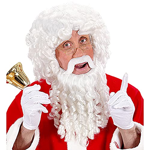 W WIDMANN MILANO Party Fashion C0786 - Perücke Weihnachtsmann, mit Locken, grau, mit Bart und Luxus Augenbrauen, Nikolaus, Weihnachten, Karneval, Mottoparty von WIDMANN