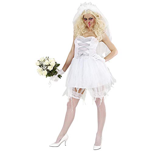 Widmann - Kostüm Zombie Braut, Kleid, Kopfbedeckung mit Schleider und Handschuhe, Halloween, Karneval, Mottoparty von W WIDMANN MILANO Party Fashion