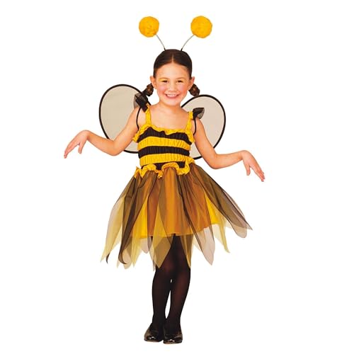 W WIDMANN MILANO Party Fashion - Kinderkostüm Biene, Kleid, Flügel, Antennen, Tierkostüm, Karneval von WIDMANN MILANO PARTY FASHION