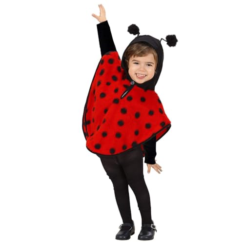 W WIDMANN MILANO Party Fashion - Kinderkostüm Marienkäfer, Poncho mit Kapuze, Tierkostüm von WIDMANN
