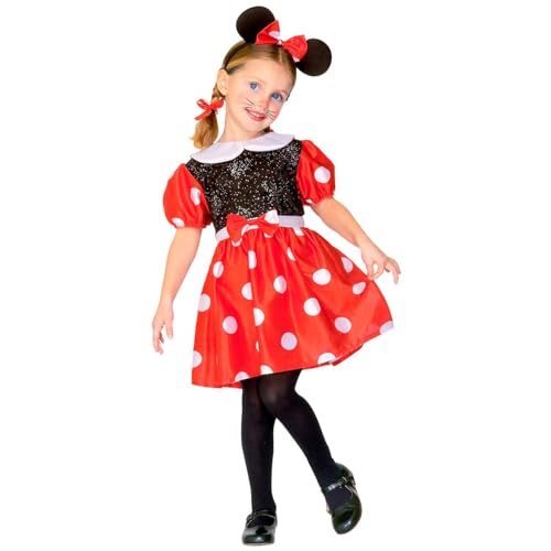 Widmann - Kinderkostüm Maus, Kleid mit Ohren, Tiere, Mottoparty, Karneval, Fasching, Minnie Widmann - Kinderkostüm Maus, Kleid mit Ohren, Tiere, Mottoparty, Karneval, Fasching, Minnie von W WIDMANN MILANO Party Fashion