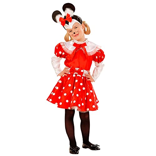 Widmann - Kinderkostüm Maus Mädchen, Kleid mit angenähtem Gürtel, Kopfbedeckung, Karneval, Mottoparty von WIDMANN
