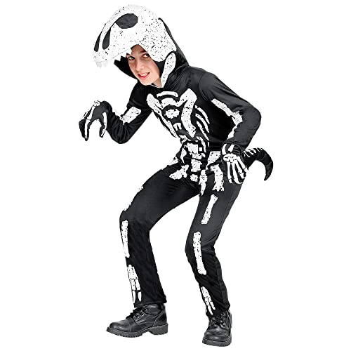 Widmann - Kinderkostüm Tyrannosaurus Skelett, Overall mit Kapuze und Maske, Halloween, Karneval, Mottoparty Widmann - Kinderkostüm Tyrannosaurus Skelett, Overall mit Kapuze und Maske, Halloween, Karneval, Mottoparty von W WIDMANN MILANO Party Fashion