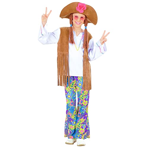 Widmann - Kinderkostüm Woodstock Hippie-Girl, Bluse mit Weste, Hose, Hut mit Haaren, Blumenkind, Karneval, Mottoparty Widmann - Kinderkostüm Woodstock Hippie-Girl, Bluse mit Weste, Hose, Hut mit Haaren, Blumenkind, Karneval, Mottoparty von W WIDMANN MILANO Party Fashion