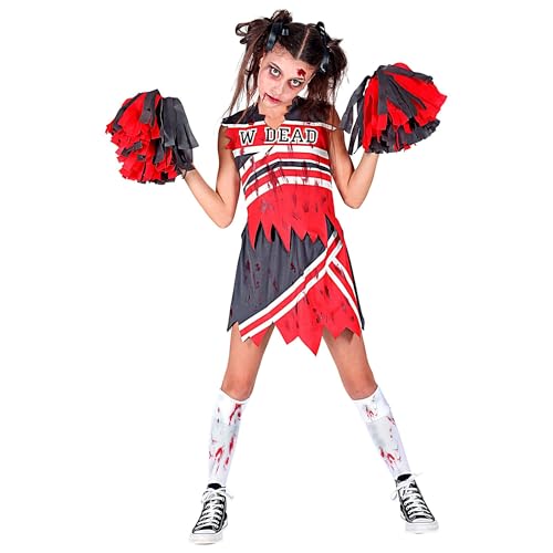 W WIDMANN MILANO Party Fashion - Kinderkostüm Zombie Cheerleader, Top, Rock und Pompons, High School Tänzerin, Halloween von W WIDMANN MILANO Party Fashion