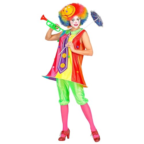 Widmann - Kostüm Clown, Kleid mit Reifenrock, Krawatte und Hose, Zirkusclown, Karneval, Mottoparty von WIDMANN