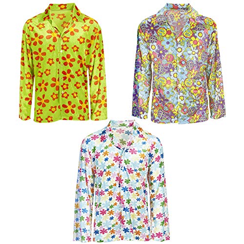 Widmann - Kostüm Hippie Flower Shirt, aus Samt, sortiert in 3 Modellen, Flower Power, Hippie, Reggae, Karneval, Mottoparty Widmann - Kostüm Hippie Flower Shirt, aus Samt, sortiert in 3 Modellen, Flower Power, Hippie, Reggae, Karneval, Mottoparty von W WIDMANN MILANO Party Fashion