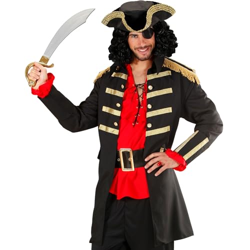 W WIDMANN MILANO Party Fashion - Kostüm Piraten Kapitän, Mantel und Hut, Seeräuber, Freibeuter, Karneval von WIDMANN
