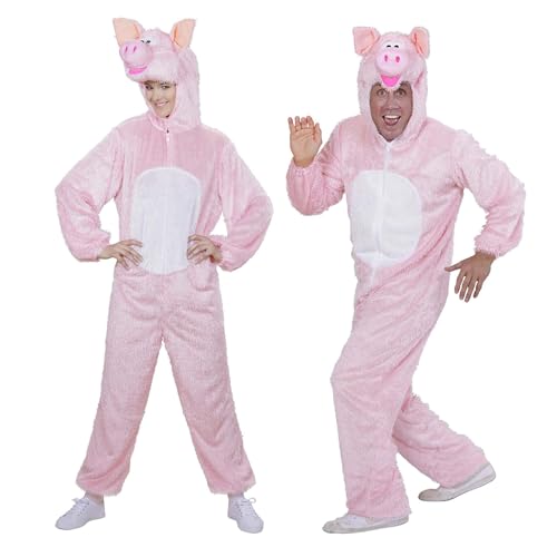 W WIDMANN MILANO Party Fashion - Kostüm Schwein, Plüsch Overall mit Kapuze, Bauernhof, Tierkostüm von W WIDMANN MILANO Party Fashion