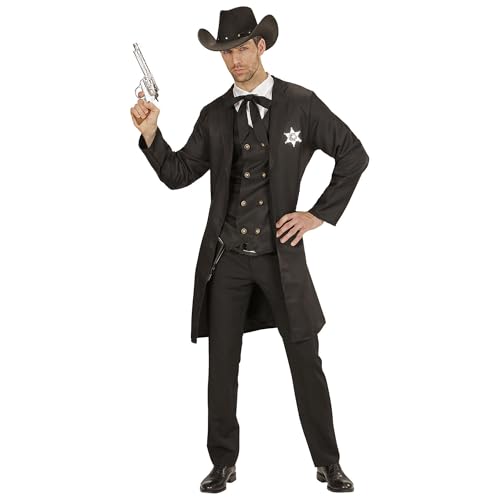Widmann - Kostüm Sheriff, Mantel, Weste, Krange, String-Tie, Cowboy, Karneval, Mottoparty, Schwarz Widmann - Kostüm Sheriff, Mantel, Weste, Krange, String-Tie, Cowboy, Karneval, Mottoparty, Schwarz von WIDMANN MILANO PARTY FASHION