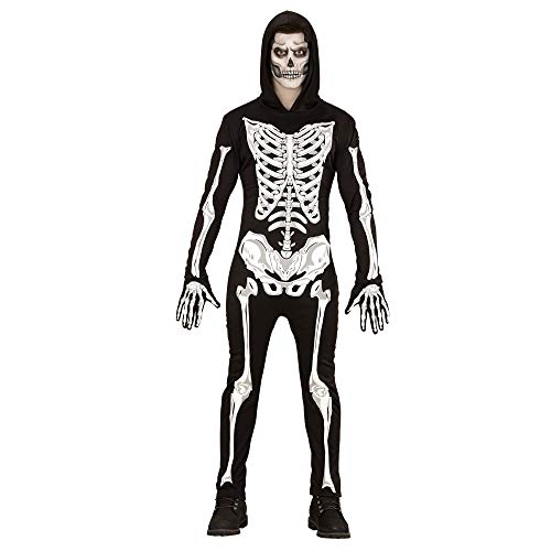 Widmann - Kostüm Skelett, Overall mit Kapuze und Handschuhe, Halloween, Karneval, Mottoparty von WIDMANN MILANO PARTY FASHION