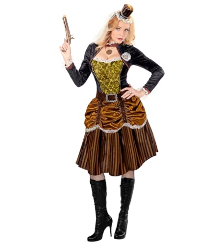 W WIDMANN MILANO Party Fashion, Barock-Prinzessinnenkostüm, elegante Steampunk-Mode, reich detailliertes Kleid, stylischer Gürtel, Mini-Hut, optimaler Komfort, Größe L von W WIDMANN MILANO Party Fashion