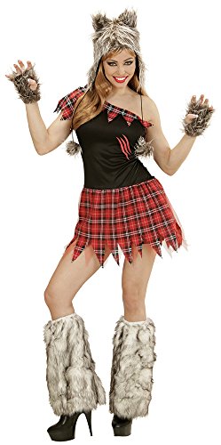 Widmann - Kostüm Wolf Lady, Kleid, Kopfbedeckung und Fingerlose Handschuhe, Halloween, Karneval, Mottoparty von W WIDMANN MILANO Party Fashion