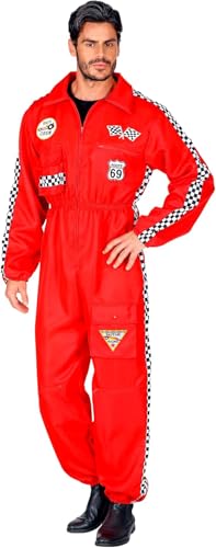 Widmann Rennfahrer Kostüm Overall Jumpsuit rot Anzug exklusiv (Herren Overall, Large) von W WIDMANN MILANO Party Fashion