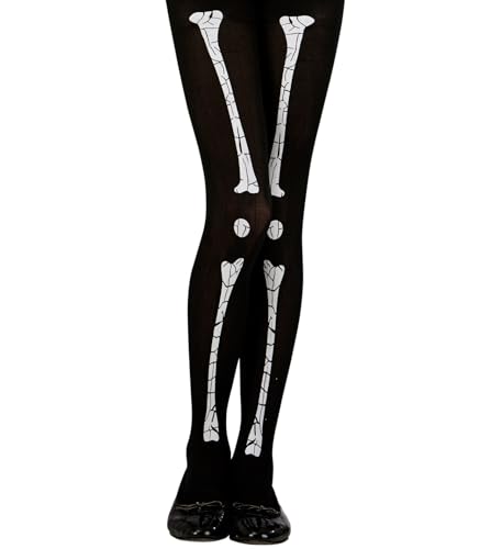 W WIDMANN MILANO Party Fashion - Strumpfhose Skelett für Kinder, 70 DEN, Halloween, Karneval, Mottoparty von WIDMANN MILANO PARTY FASHION