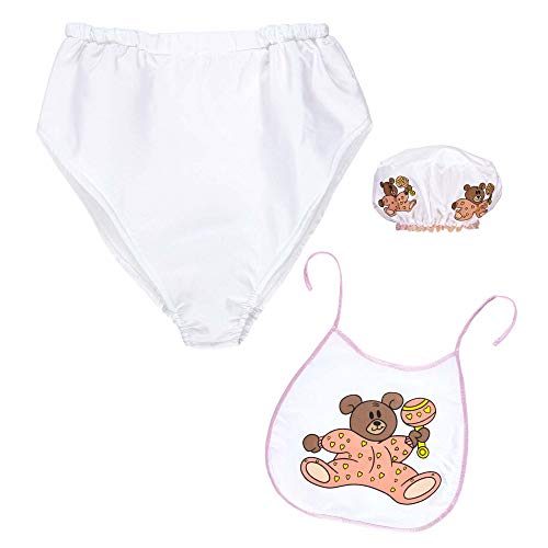 W WIDMANN MILANO Party Fashion - Verkleidungsset Baby Verkleidungsset, Haube, Lätzchen und Riesenwindel, Mottoparty, Karneval von W WIDMANN MILANO Party Fashion