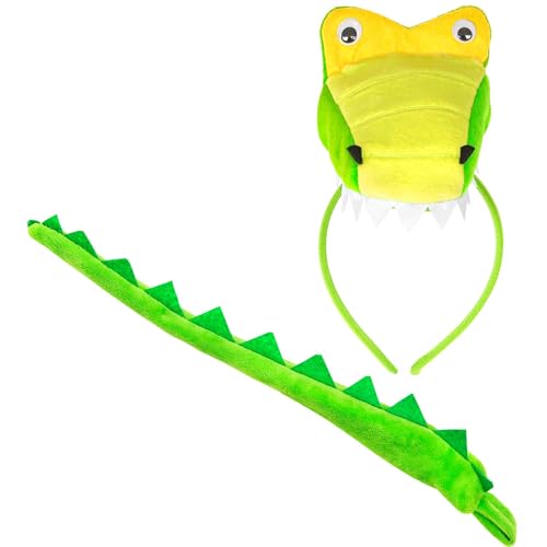 Widmann - Verkleidungsset Krokodil, Haarreifen und Schwanz, Drache, Dino, Mottoparty, Karneval Widmann - Verkleidungsset Krokodil, Haarreifen und Schwanz, Drache, Dino, Mottoparty, Karneval von W WIDMANN MILANO Party Fashion