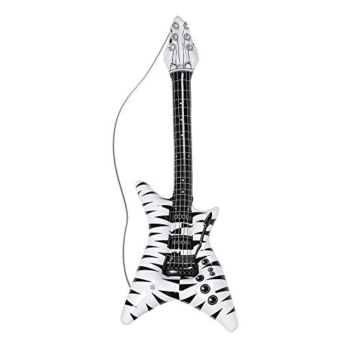 Widmann 04814 - Aufblasbare Gitarre, Rockstar mit Zebramuster, Länge circa 92 cm, Musiker, Sänger, Karneval, Mottoparty von WIDMANN
