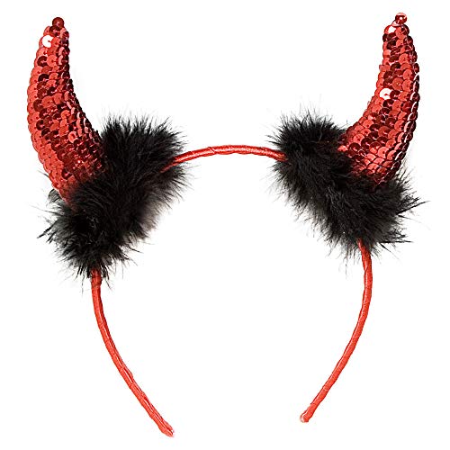 Widmann 5493D - Teufelshörner auf Haarreif, rot, mit schwarzen Federn, Kostümaccessoire, Halloween, Karneval, Mottoparty Widmann 5493D - Teufelshörner auf Haarreif, rot, mit schwarzen Federn, Kostümaccessoire, Halloween, Karneval, Mottoparty von Sancto