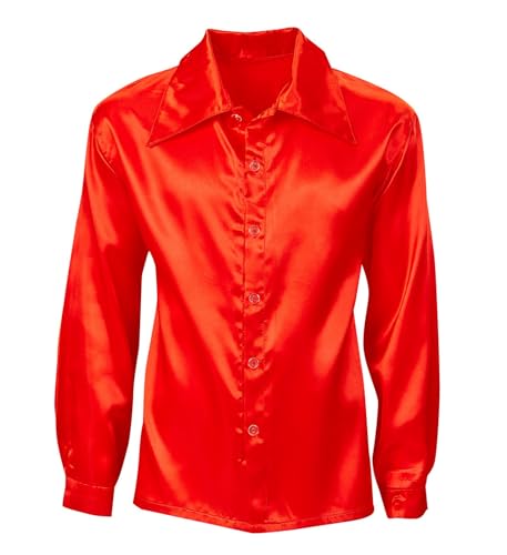 Satin "RED 70s DISCO SHIRT" - (M) von WIDMANN