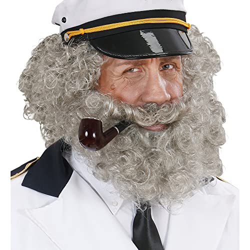 WIDMANN "CHARACTER CURLY WIG & BEARD" grey- in polybag - von WIDMANN MILANO PARTY FASHION