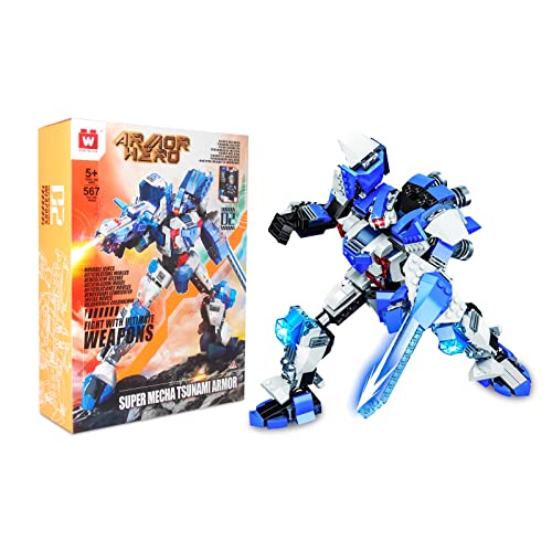W WISE BLOCK 388032 Armor Hero, Figur Super Warrior für Jungen und Mädchen, Modell Tsunami Bausteine mit 567-teiligem Action-Figuren-Set ab 5 Jahre für zu Hause W WISE BLOCK 388032 Armor Hero, Figur Super Warrior für Jungen und Mädchen, Modell Tsunami Bausteine mit 567-teiligem Action-Figuren-Set ab 5 Jahre für zu Hause von AULDEY