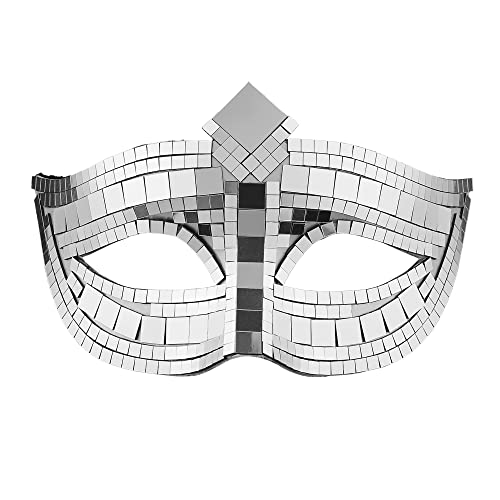 Widmann 03634 - Augenmaske Discokugel, silber, Gesichtsmaske, Maskenball, Show Time, Karneval von WIDMANN
