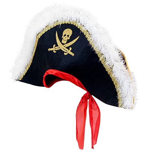 Widmann 8482P - Luxus Piratenhut, Kapitän, Freibeuter, Piraten Kostüm von WIDMANN MILANO PARTY FASHION