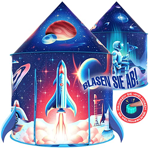 W&O Raketen Kinderzelt mit Abhebe-Soundbutton – Raketen Kinderzelt für Drinnen und Draußen – Pop-up Zelt Kinderzimmer als Spielzelt – Raketenzelt – Weltraumzelt – Spielzelte Kinder Indoor W&O Raketen Kinderzelt mit Abhebe-Soundbutton – Raketen Kinderzelt für Drinnen und Draußen – Pop-up Zelt Kinderzimmer als Spielzelt – Raketenzelt – Weltraumzelt – Spielzelte Kinder Indoor von W&O