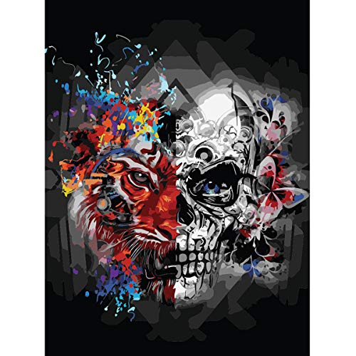 WACYDSD Malen Nach Zahlen Erwachsene -Tiger and Skull - DIY Handgemalt Ölgemälde Kits auf Leinwand Geschenk für Frauen Mama Tochter Weihnachten Geburtstag Home Haus Deko - Rahmenlos 40 * 50 cm WACYDSD Malen Nach Zahlen Erwachsene -Tiger and Skull - DIY Handgemalt Ölgemälde Kits auf Leinwand Geschenk für Frauen Mama Tochter Weihnachten Geburtstag Home Haus Deko - Rahmenlos 40 * 50 cm von WACYDSD