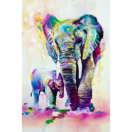 WACYDSD Puzzle 1000 Teile 3D Puzzle Aquarell Tier Samll Elefant Kinder Mit Paket Für Hoom Dekor von WACYDSD