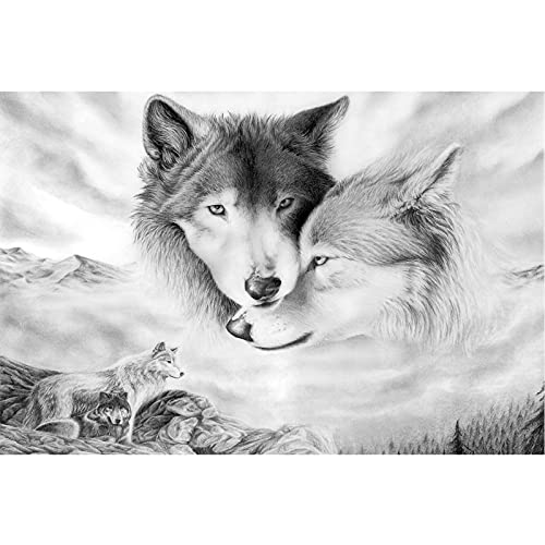 WACYDSD Puzzle 1000 Teile 3D Puzzle DIY Tiere Wolf Moderne Bild Home Decor Für Wohnzimmer von WACYDSD