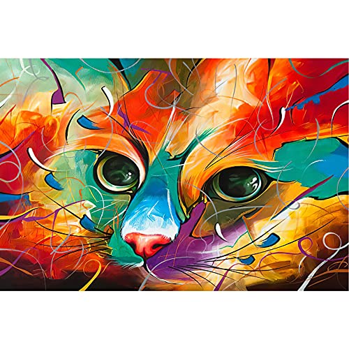 WACYDSD Puzzle 1000 Teile Farbige Katzen Katze Dekoration Moderne Wandkunst Einzigartiges Geschenk Home Decor von WACYDSD