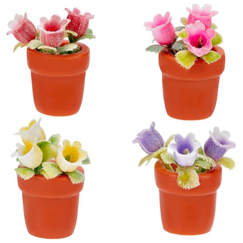 WADORN 4 Stück 4 Farben Miniatur Puppenhaus Pflanzen Blumen Mini Kunstpflanze Im Topf Modell 1:12 grüne Pflanze Blume Im Topf Künstliches Kleines Grün Ornament Für Die Puppenhaus Dekoration WADORN 4 Stück 4 Farben Miniatur Puppenhaus Pflanzen Blumen Mini Kunstpflanze Im Topf Modell 1:12 grüne Pflanze Blume Im Topf Künstliches Kleines Grün Ornament Für Die Puppenhaus Dekoration von WADORN