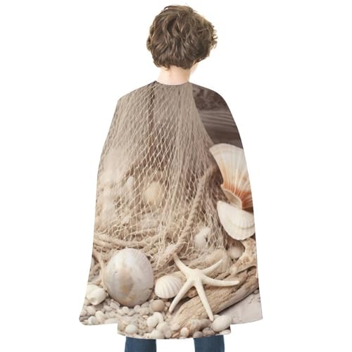 Halloween-Umhang für Erwachsene, Küstenfischernetz, Muschelumhänge für Partys für Erwachsene, Umhänge für Unisex, Umhang, rot, wendbar von WAFICAC