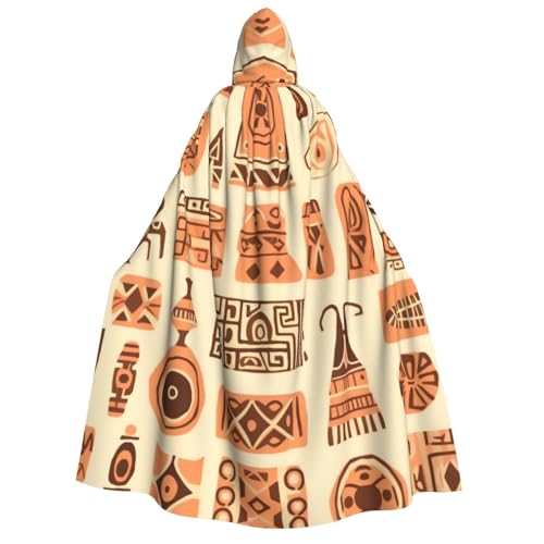 WAFICAC Afrikanischer Stammesumhang aus Schlammtuch mit Kapuze, Halloween-Kostümzubehör für Erwachsene, Cosplay-Partykostüme WAFICAC Afrikanischer Stammesumhang aus Schlammtuch mit Kapuze, Halloween-Kostümzubehör für Erwachsene, Cosplay-Partykostüme von WAFICAC