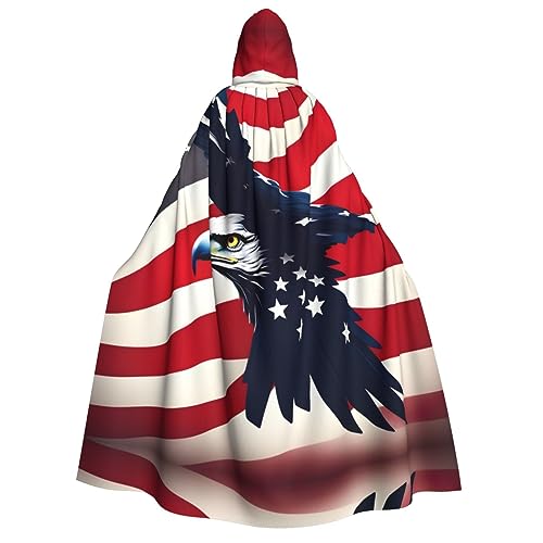 WAFICAC Amerikanische Flagge Fly Eagle Print Unisex Erwachsene Kapuzenumhang Wizard Robe Männer Cosplay Cape Karneval Thema Party Dekor WAFICAC Amerikanische Flagge Fly Eagle Print Unisex Erwachsene Kapuzenumhang Wizard Robe Männer Cosplay Cape Karneval Thema Party Dekor von WAFICAC