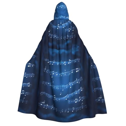 WAFICAC Blauer Musiknoten-Druck, Unisex, für Erwachsene, mit Kapuze, Umhang, Zaubererrobe, Herren, Cosplay, Umhang, Karnevalsthema, Party-Dekor WAFICAC Blauer Musiknoten-Druck, Unisex, für Erwachsene, mit Kapuze, Umhang, Zaubererrobe, Herren, Cosplay, Umhang, Karnevalsthema, Party-Dekor von WAFICAC