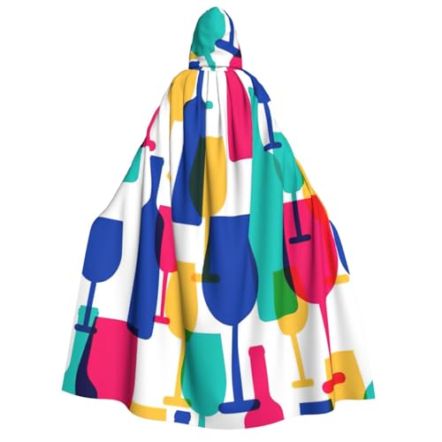 WAFICAC Cocktailgläser und Weinflaschen Druck Unisex Erwachsene Kapuzenumhang Zauberer Robe Männer Cosplay Cape Karneval Thema Party Dekor WAFICAC Cocktailgläser und Weinflaschen Druck Unisex Erwachsene Kapuzenumhang Zauberer Robe Männer Cosplay Cape Karneval Thema Party Dekor von WAFICAC